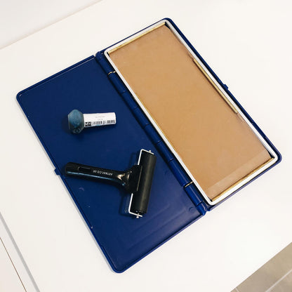 Kit pour prise d'empreinte - 1 podographe + 1 encre bleue + 1 rouleau encreur +50 feuilles d'examen