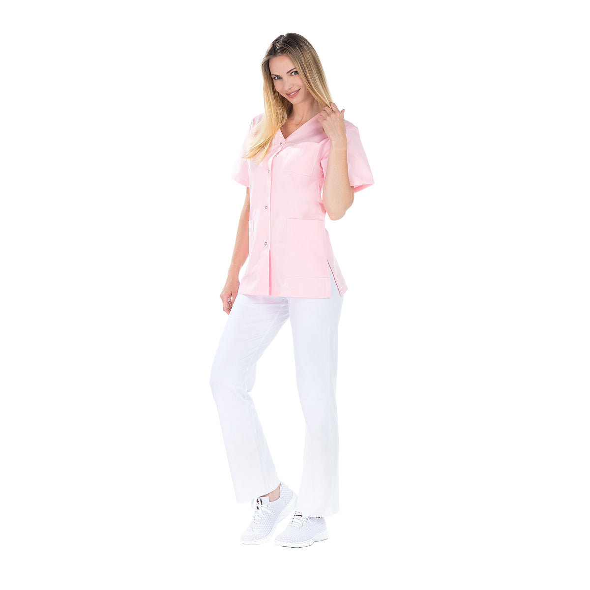 Dora - Tunique - Manches courtes - Col V - Femme - 75 cm