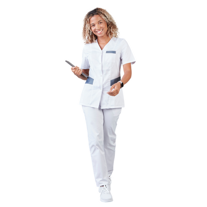 Gaia - Blouse Manches courtes - Col V - Femme - 70 cm - Phirejo