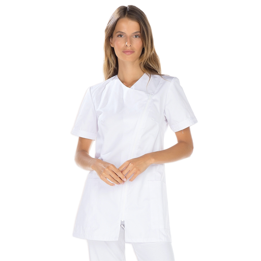 Emilie - Tunique - Fermeture ZIP - Manches courtes - Femme - 75 cm