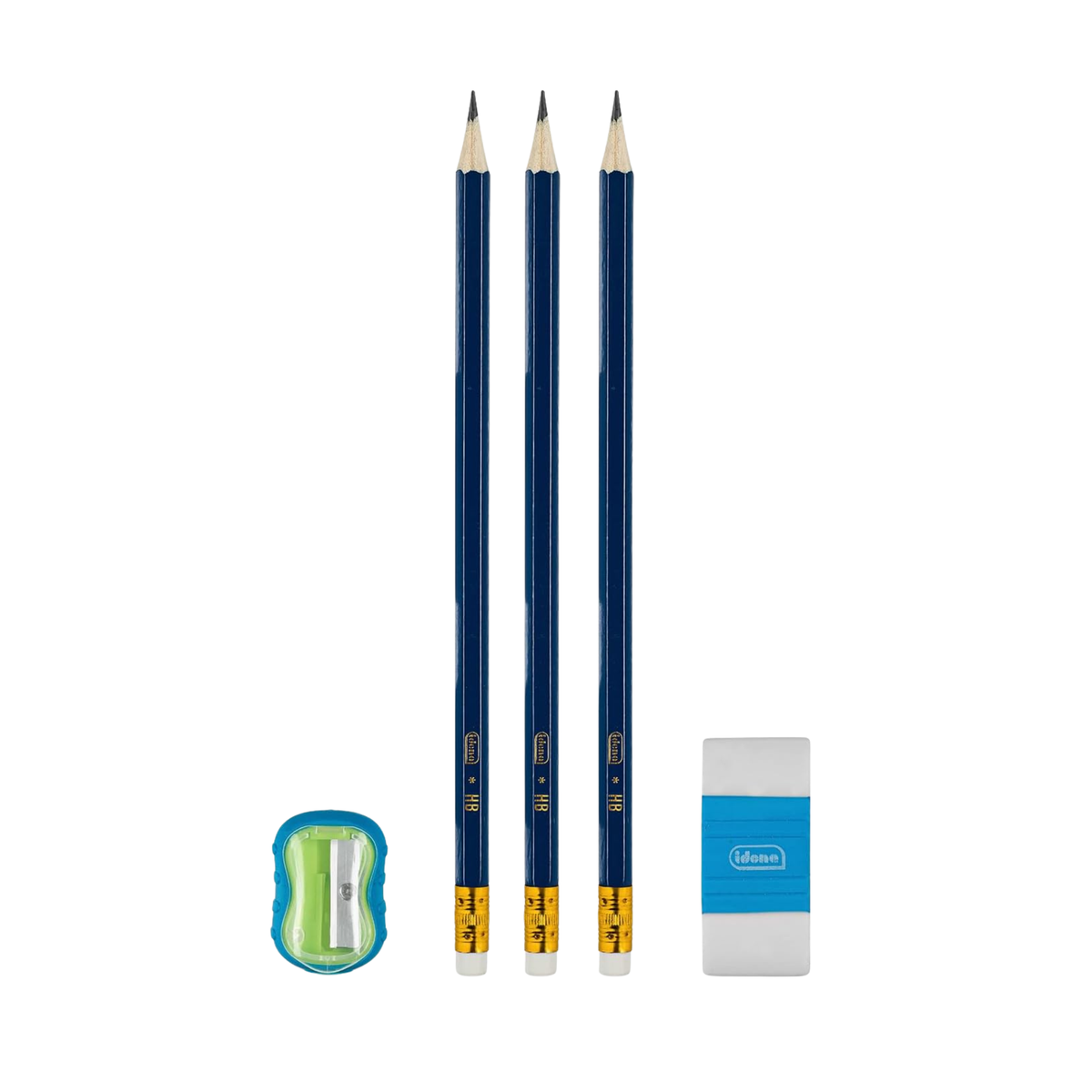 Lápices con goma de borrar y sacapuntas - 5 piezas - BIC
