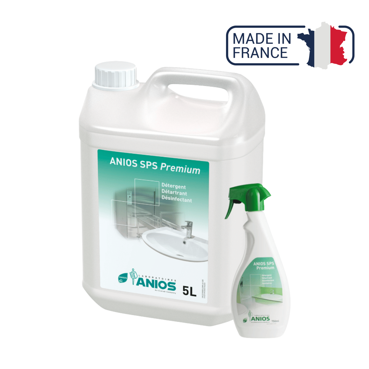 Anios SPS Premium - Detergente sanitario, desincrustante y desinfectante - Spray de 750 ml - Anios