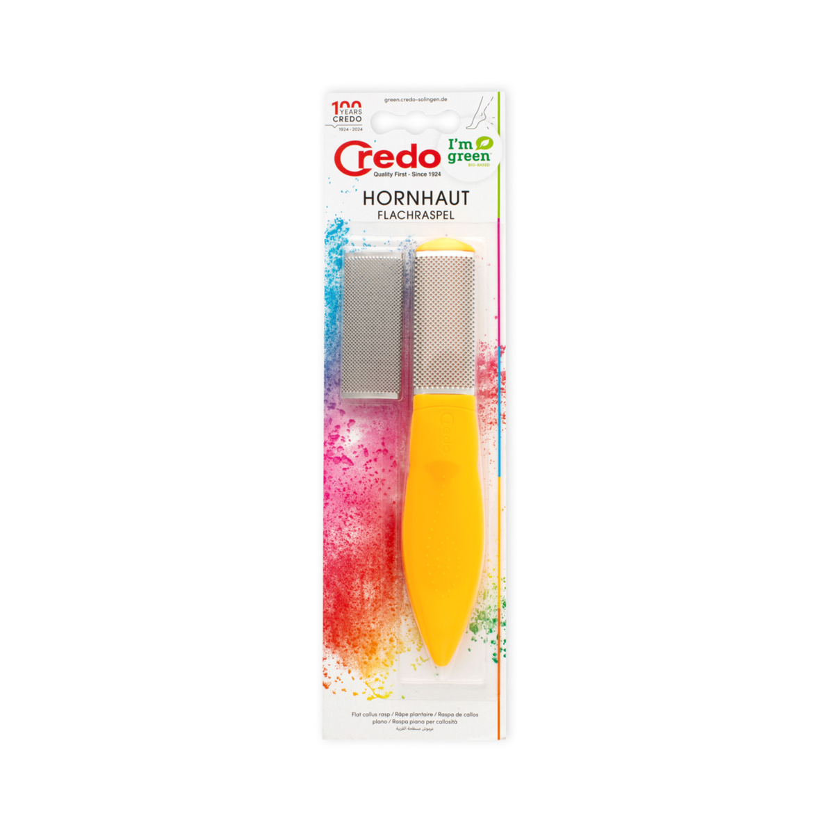Pedicure file with stainless steel friction surface - 19 cm - Credo