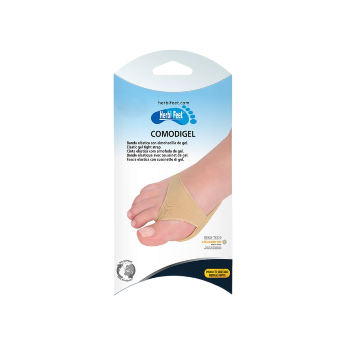Protective elastic band - Polymer gel pad - Available in 2 sizes - 1 pair
