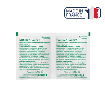 Sudine - Poudre traitement anti-transpirant pour les pieds